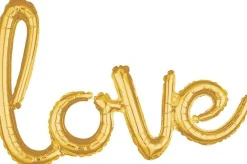 Air-Filled Love Cursive Letter Balloon Banner, Assorted Colors