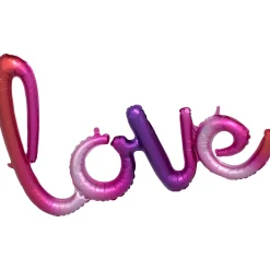 Air-Filled Love Cursive Letter Balloon Banner, Assorted Colors