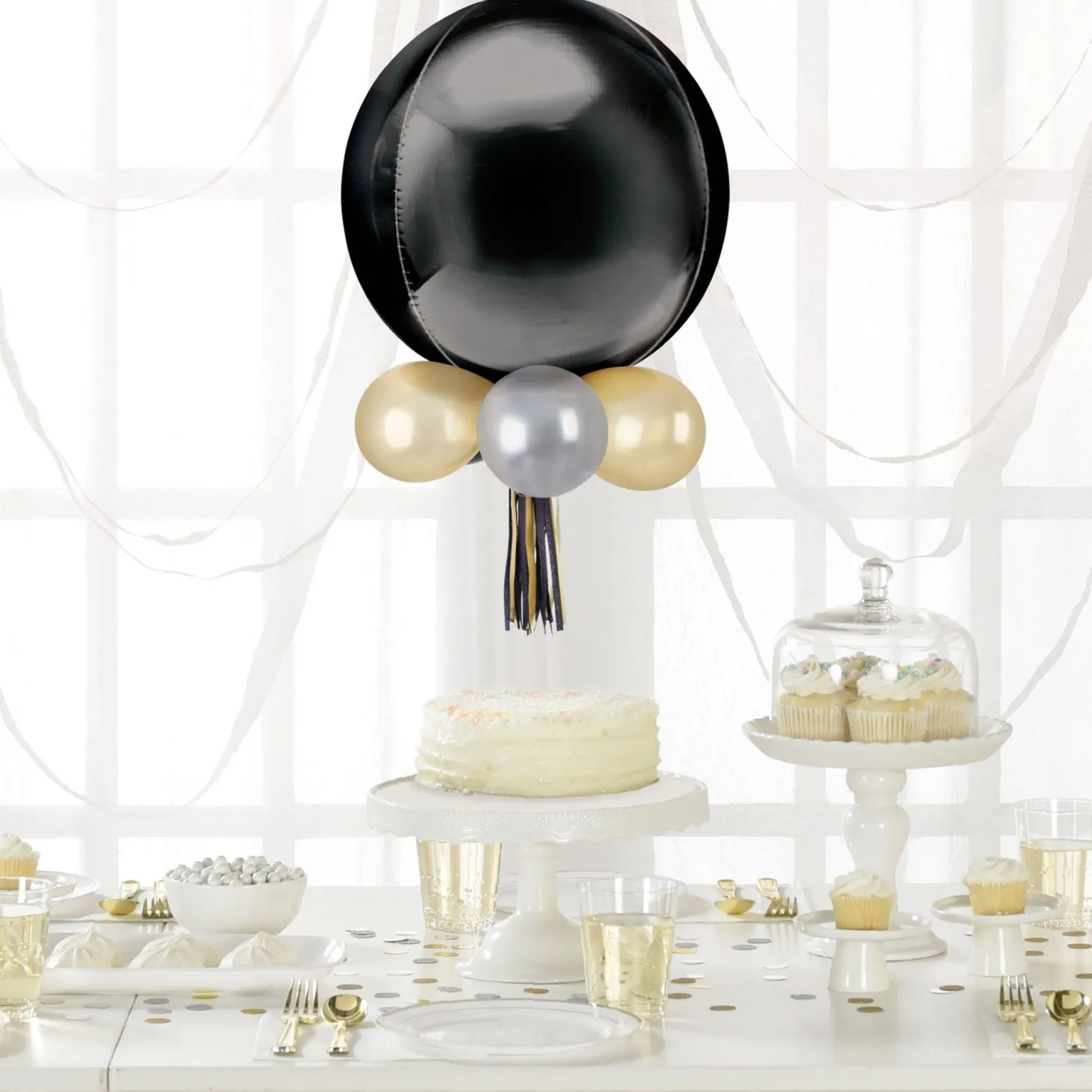 Air-Filled Orbz Foil & Latex Balloon Chandelier Kit, Assorted Colors