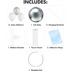 Air-Filled Orbz Foil & Latex Balloon Chandelier Kit, Assorted Colors