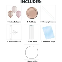 Air-Filled Orbz Foil & Latex Balloon Chandelier Kit, Assorted Colors