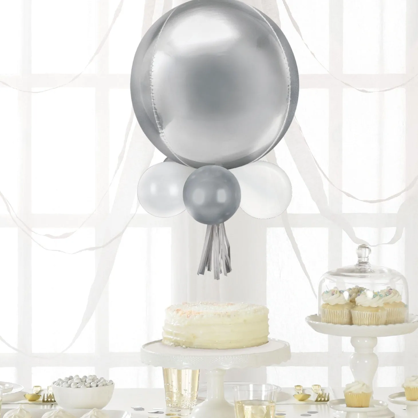 Air-Filled Orbz Foil & Latex Balloon Chandelier Kit, Assorted Colors