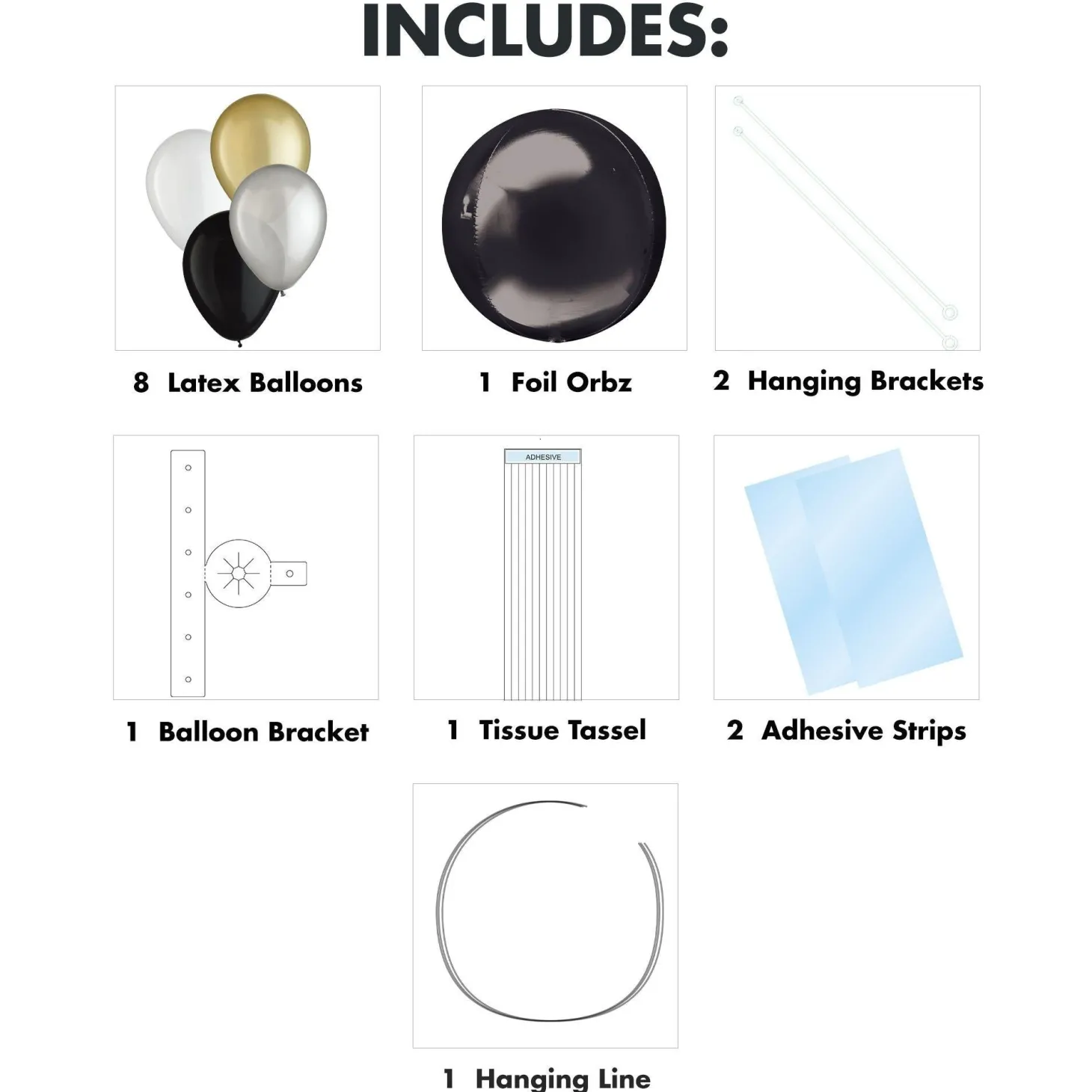 Air-Filled Orbz Foil & Latex Balloon Chandelier Kit, Assorted Colors