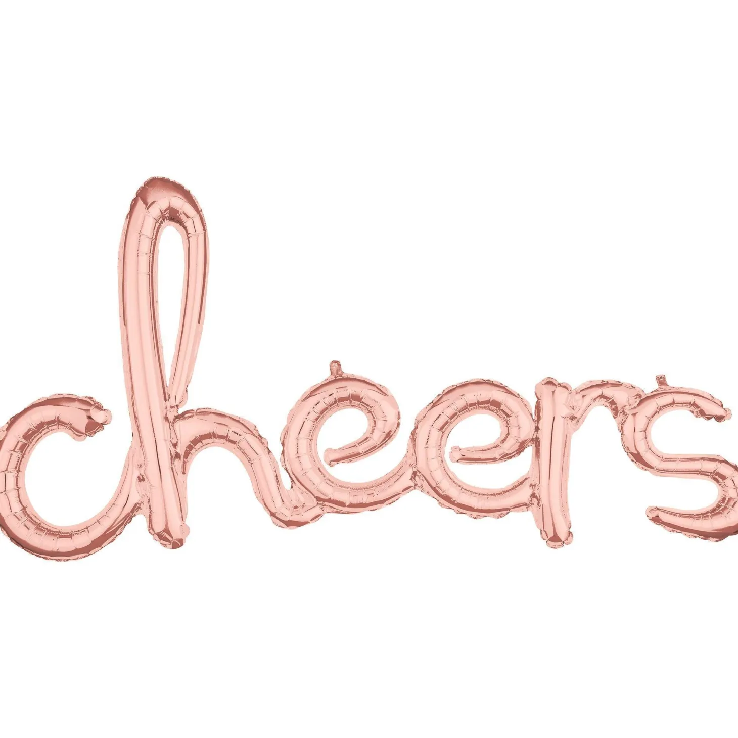 Air-Filled Rose Gold Cheers Cursive Letter Balloon Banner