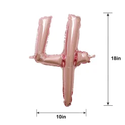 Air-Filled Rose Gold Cursive Number (0-9) Foil Balloon, 10in x 18in