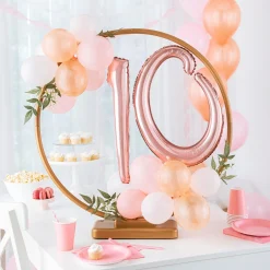 Air-Filled Rose Gold Cursive Number (0-9) Foil Balloon, 10in x 18in