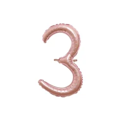 Air-Filled Rose Gold Cursive Number (0-9) Foil Balloon, 10in x 18in