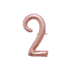 Air-Filled Rose Gold Cursive Number (0-9) Foil Balloon, 10in x 18in
