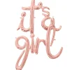 Air-Filled Rose Gold It's A Girl Cursive Letter Balloon Banners