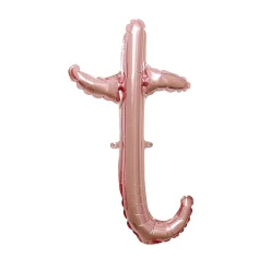 Air-Filled Rose Gold Lowercase Cursive Letter (A-Z) Foil Balloon, 10in x 8in