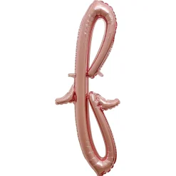 Air-Filled Rose Gold Lowercase Cursive Letter (A-Z) Foil Balloon, 10in x 8in