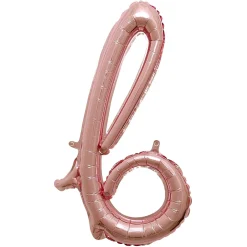 Air-Filled Rose Gold Lowercase Cursive Letter (A-Z) Foil Balloon, 10in x 8in