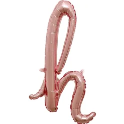 Air-Filled Rose Gold Lowercase Cursive Letter (A-Z) Foil Balloon, 10in x 8in