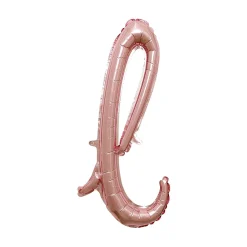 Air-Filled Rose Gold Lowercase Cursive Letter (A-Z) Foil Balloon, 10in x 8in