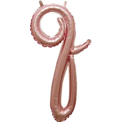 Air-Filled Rose Gold Lowercase Cursive Letter (A-Z) Foil Balloon, 10in x 8in