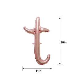 Air-Filled Rose Gold Lowercase Cursive Letter (A-Z) Foil Balloon, 10in x 8in
