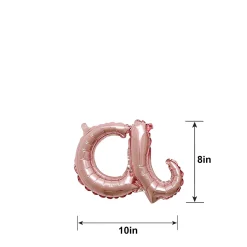 Air-Filled Rose Gold Lowercase Cursive Letter (A-Z) Foil Balloon, 10in x 8in