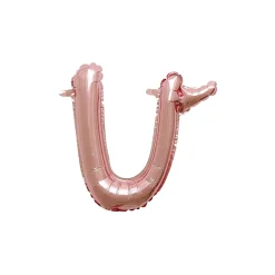 Air-Filled Rose Gold Lowercase Cursive Letter (A-Z) Foil Balloon, 10in x 8in
