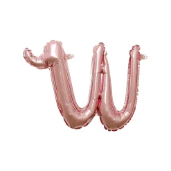 Air-Filled Rose Gold Lowercase Cursive Letter (A-Z) Foil Balloon, 10in x 8in