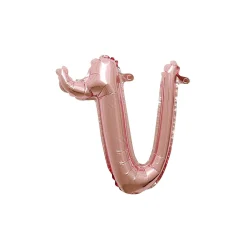 Air-Filled Rose Gold Lowercase Cursive Letter (A-Z) Foil Balloon, 10in x 8in