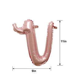 Air-Filled Rose Gold Lowercase Cursive Letter (A-Z) Foil Balloon, 10in x 8in