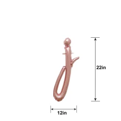 Air-Filled Rose Gold Lowercase Cursive Letter (A-Z) Foil Balloon, 10in x 8in