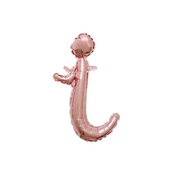 Air-Filled Rose Gold Lowercase Cursive Letter (A-Z) Foil Balloon, 10in x 8in