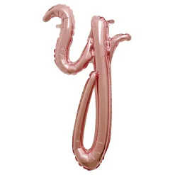 Air-Filled Rose Gold Lowercase Cursive Letter (A-Z) Foil Balloon, 10in x 8in