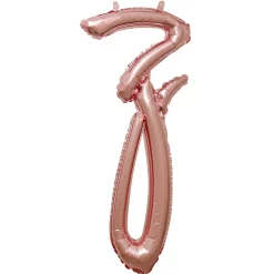Air-Filled Rose Gold Lowercase Cursive Letter (A-Z) Foil Balloon, 10in x 8in