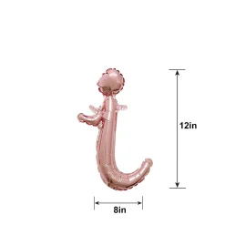 Air-Filled Rose Gold Lowercase Cursive Letter (A-Z) Foil Balloon, 10in x 8in