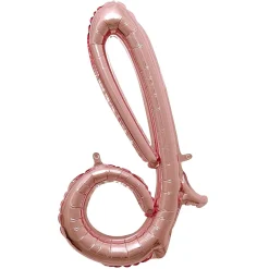 Air-Filled Rose Gold Lowercase Cursive Letter (A-Z) Foil Balloon, 10in x 8in