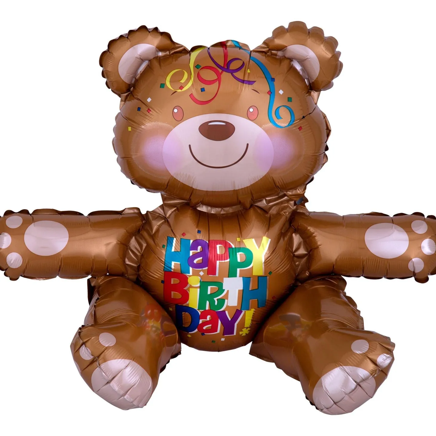 Air-Filled Sitting Birthday Bear Balloon, 15in