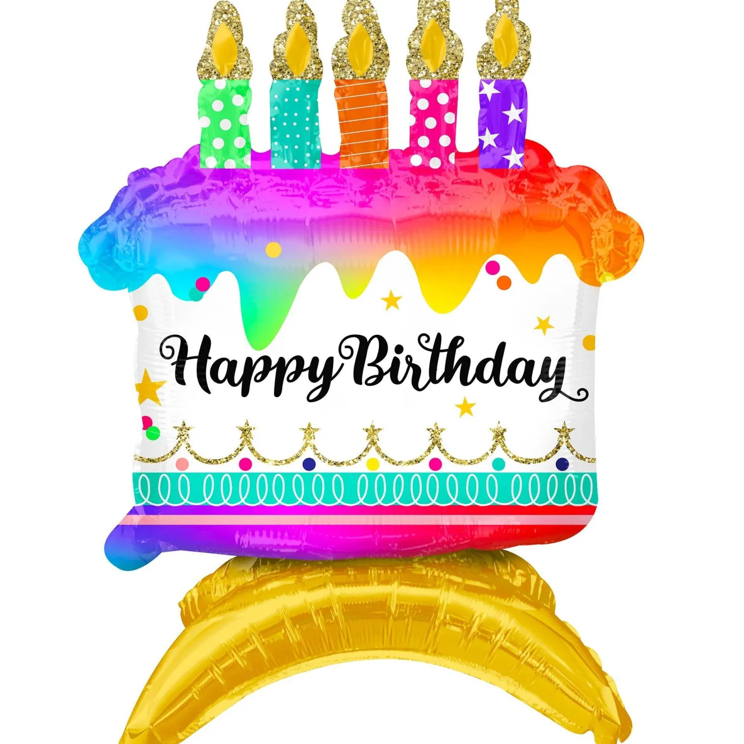 Air-Filled Sitting Birthday Cake Balloon, 15in
