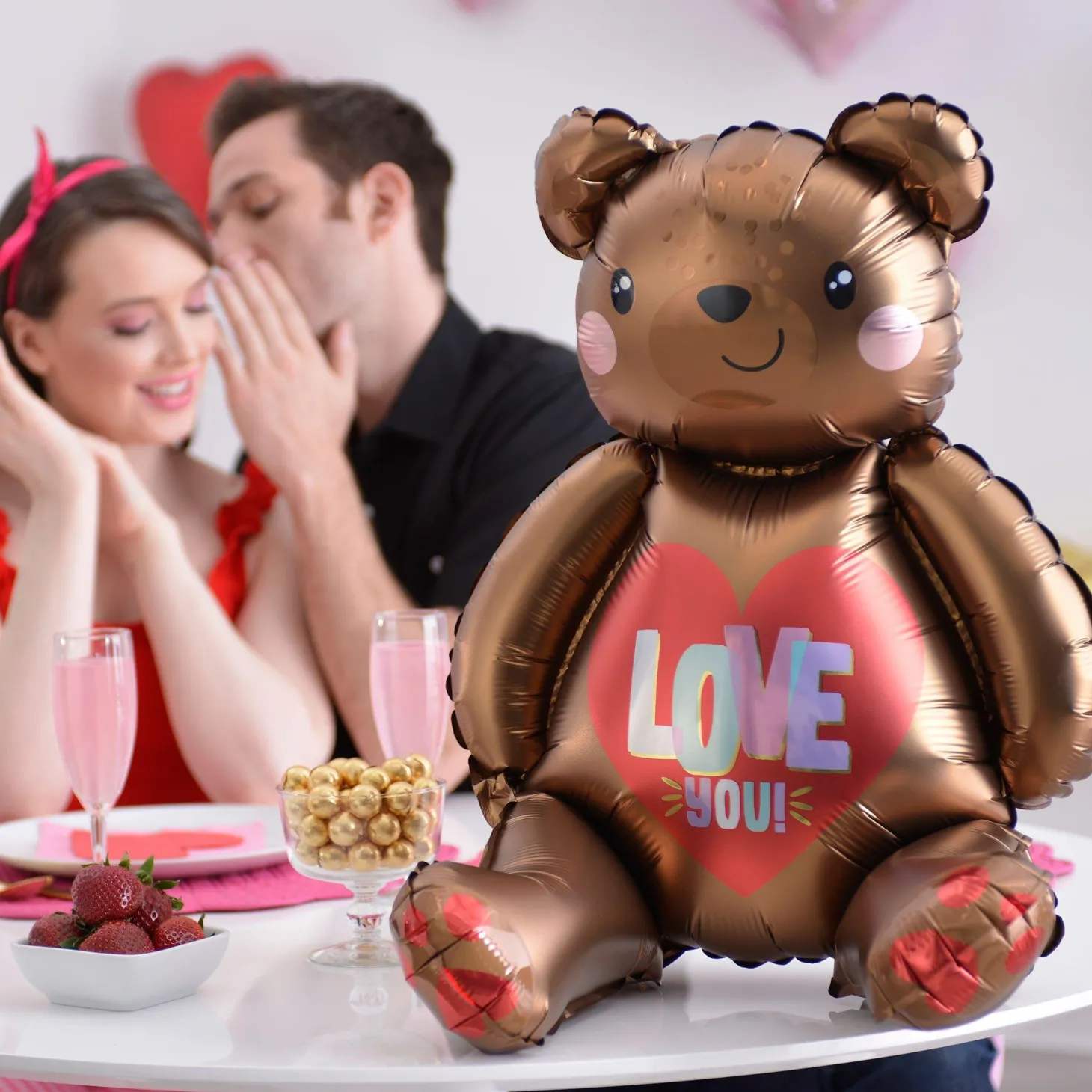 Air-Filled Sitting Love You Bear Balloon, 20in