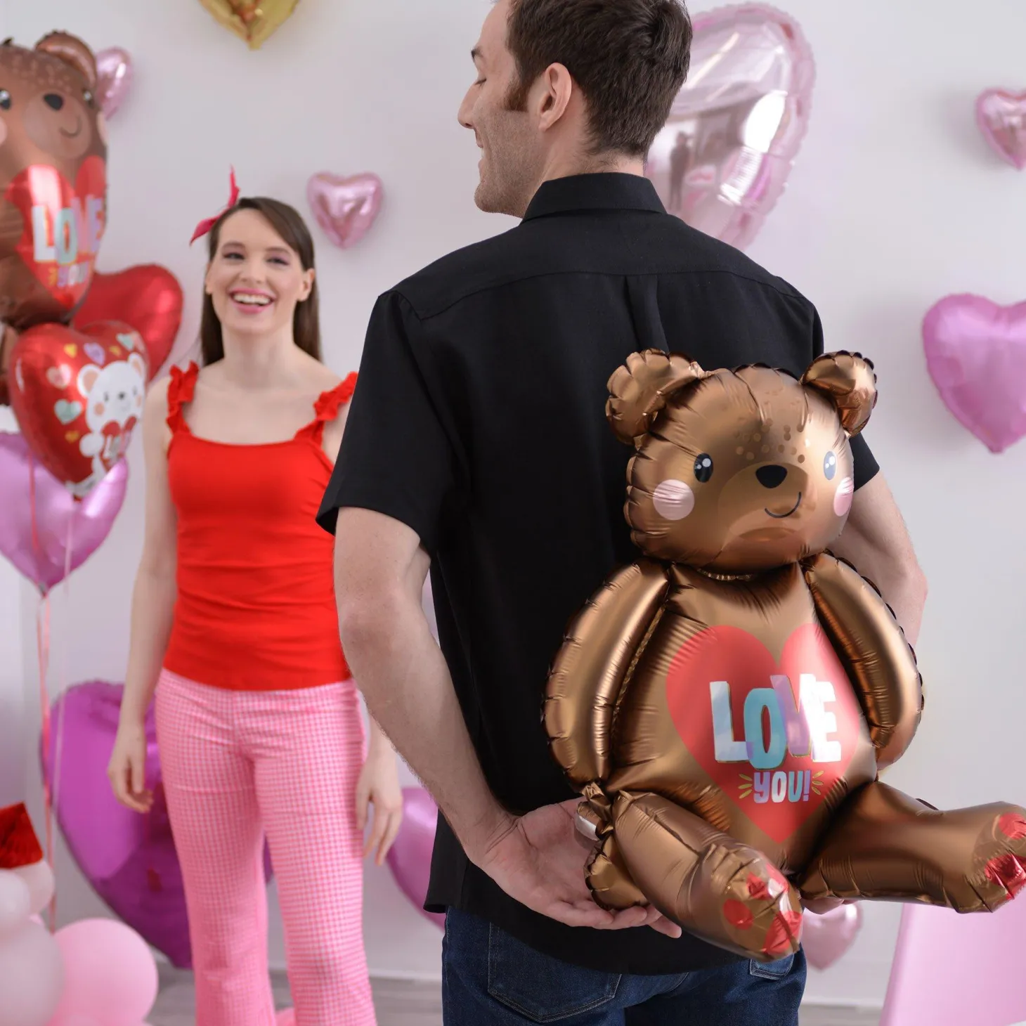 Air-Filled Sitting Love You Bear Balloon, 20in