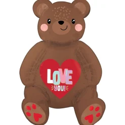 Air-Filled Sitting Love You Bear Balloon, 20in