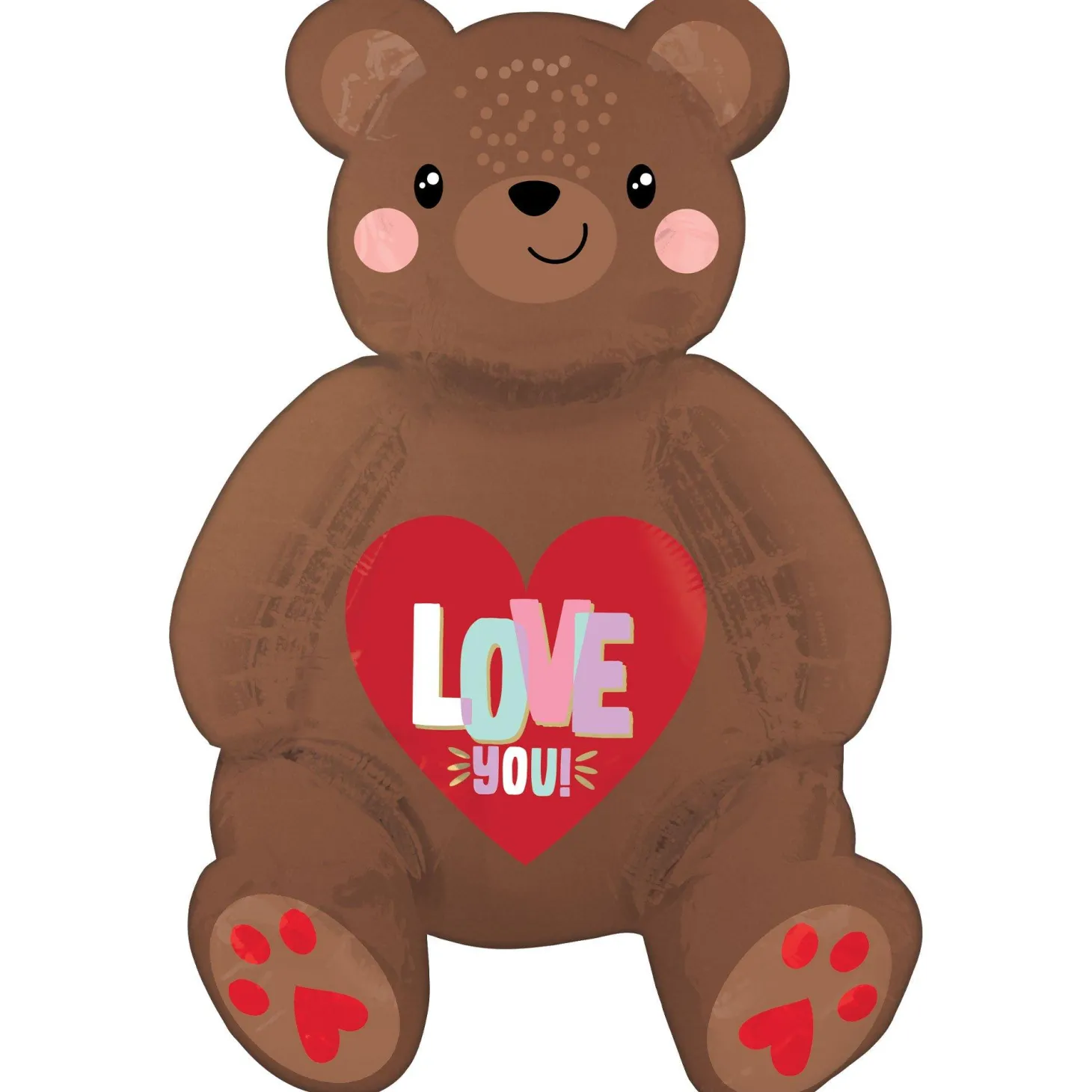 Air-Filled Sitting Love You Bear Balloon, 20in