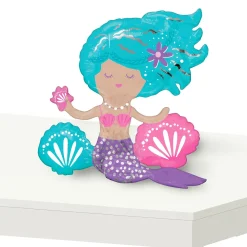 Air-Filled Sitting Shimmer Mermaid Balloon, 18in
