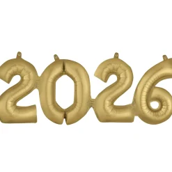 2026 Air-Filled White Gold Foil Balloon