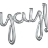 Air-Filled Yay Cursive Letter Balloon Banner, Assorted Colors