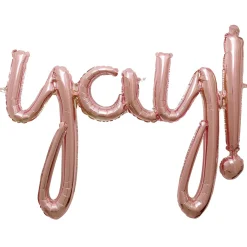 Air-Filled Yay Cursive Letter Balloon Banner, Assorted Colors