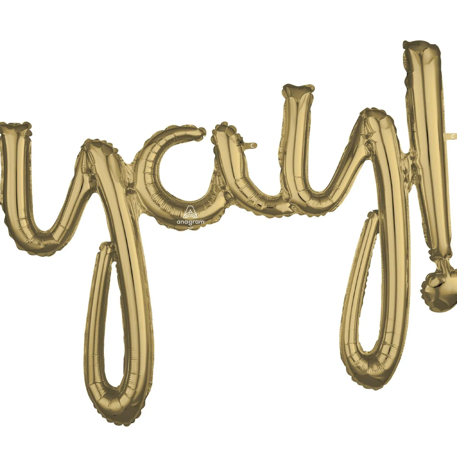 Air-Filled Yay Cursive Letter Balloon Banner, Assorted Colors