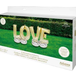 AirLoonz Gold Love Balloon Phrase Yard Decoration Kit
