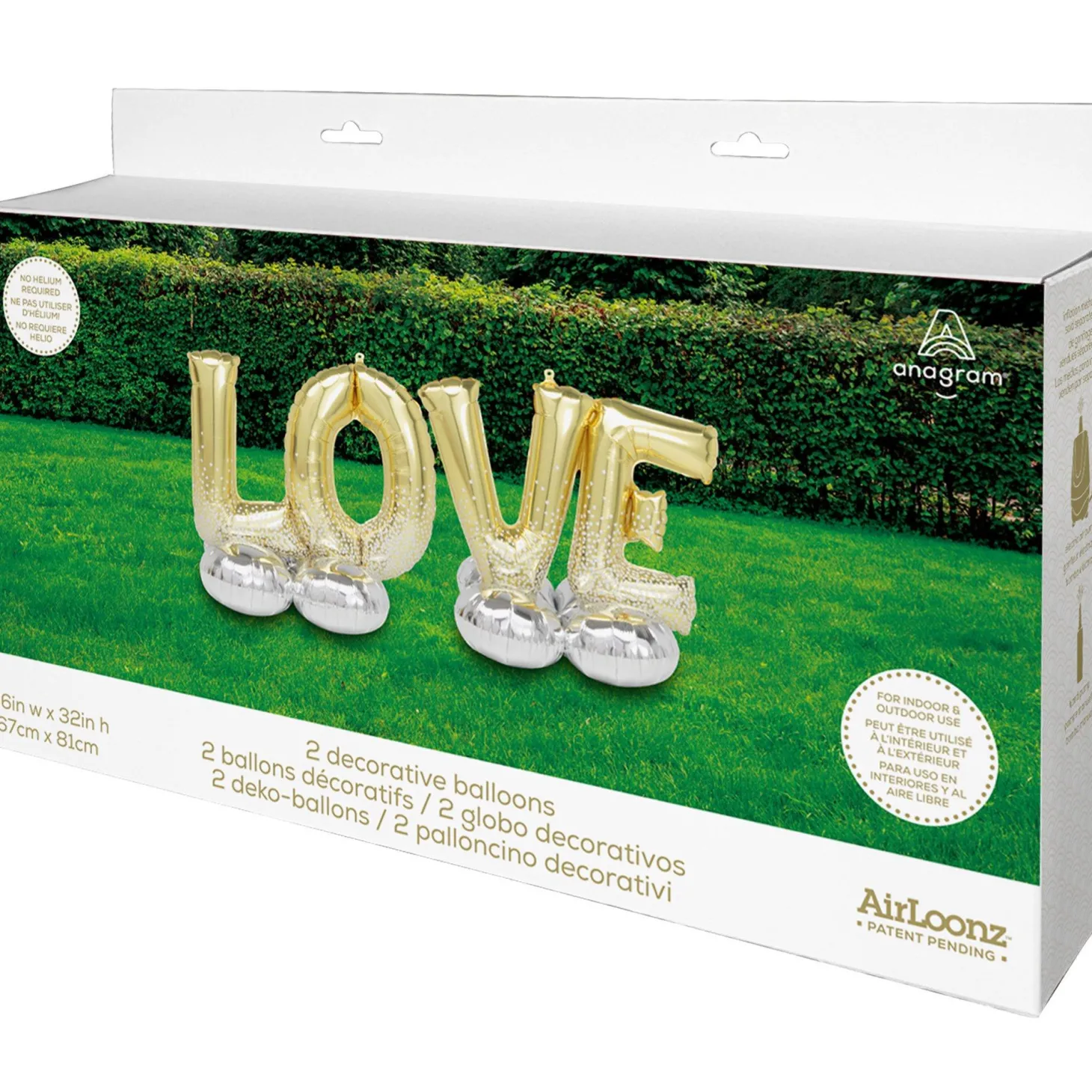 AirLoonz Gold Love Balloon Phrase Yard Decoration Kit