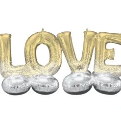 AirLoonz Gold Love Balloon Phrase Yard Decoration Kit
