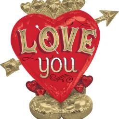 AirLoonz Heart & Arrow Love You Foil Balloon, 3.66ft - Just My Type