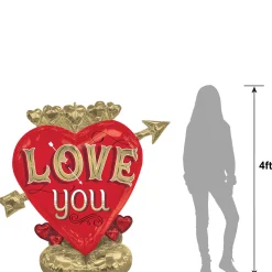 AirLoonz Heart & Arrow Love You Foil Balloon, 3.66ft - Just My Type