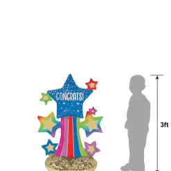 AirLoonz Rainbow Starburst Congrats Foil Balloon, 3ft
