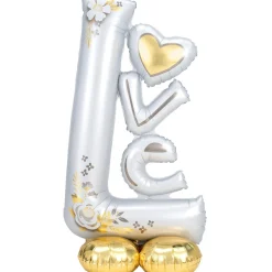 AirLoonz Silver & Gold Love Balloon, 58in