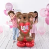 AirLoonz Valentine's Day Brown Bear Foil Balloon